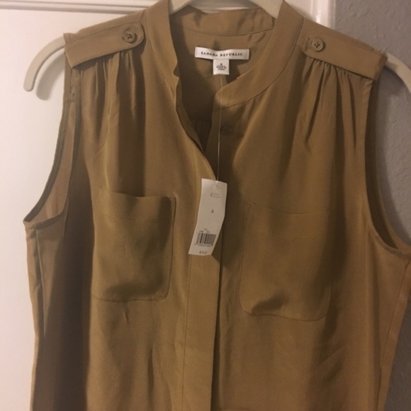NWT Silk BR Mustard Blouse - Picture 2 of 5